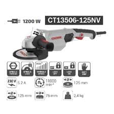 صاروخ قطعية 5" 1200 واط سرعات يد طويلة CT13506-125NV 