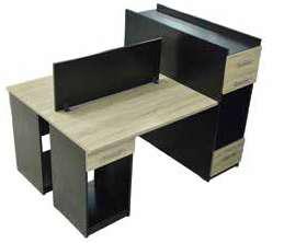 Double wooden cell with a side library including drawers 815