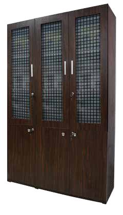 Vertical file bookcase, 3 glass shutters + 3 wood shutters 6035
