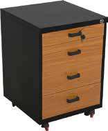 Drawer unit, 4 metal drawers, wooden face 1515