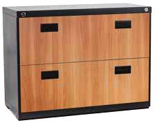 Wide metal shannon with 2 drawers, metal body, wood face 2180