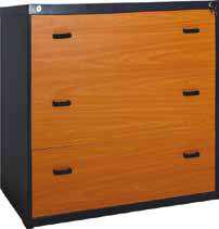 Wide metal shannon 3 drawer metal body wood face 2181