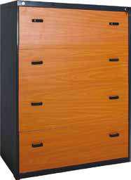 Wide Metal Shannon 4 Drawer Metal Body Wood Face 2182