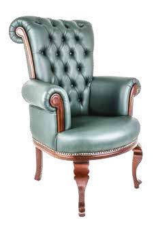 Cabonet leather waiting chair, 4 wood legs 6