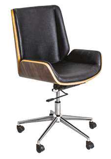 Medium chair with wood * nickel chrome star leather 62