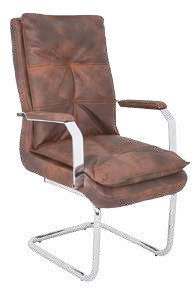 New fiber leather waiting chair, nickel handle *leather chassis, nickel chrome 2564