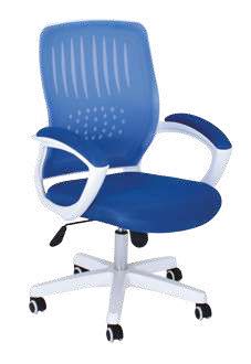 Medium mesh chair with white back sleeve, white star fabric base 7535