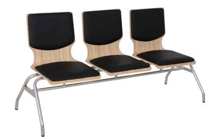   3seater sofa, playwood, nickel metal chassis, black leather base and back 990