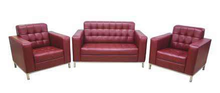 Leather sofa set, square, 3 person + 2 chairs 180