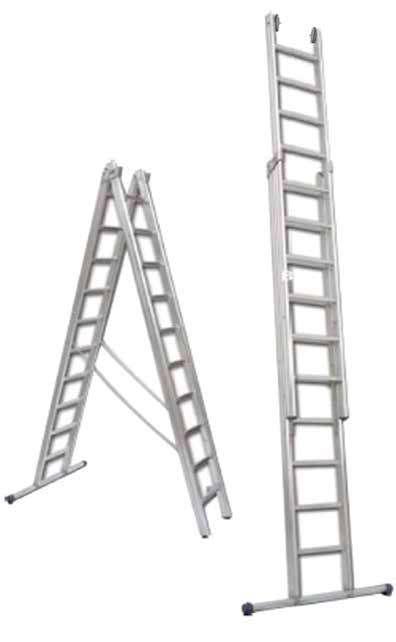 Aluminum ladder 3 connector slipping 2*10 steps 24011