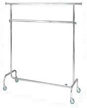 Double Rail Chrome Stand Extendable Height w Euro Wheels 302-1501