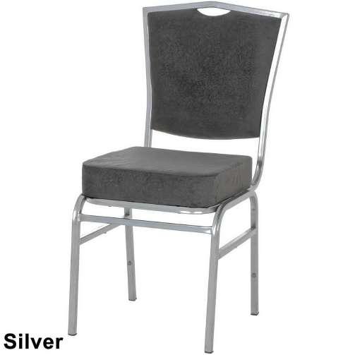 Silver metal chair with wide back 650-12410