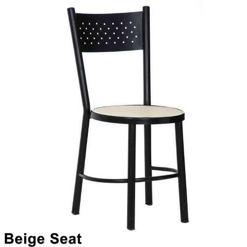 Metal chair with plan back and plastic seat 650-3308