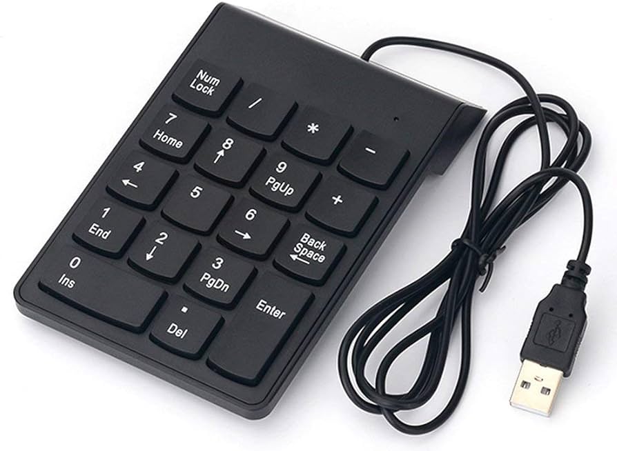 لوحة مفاتيح رقمية صغيرة رفيعة سلكية بمنفذ USB 2.0.