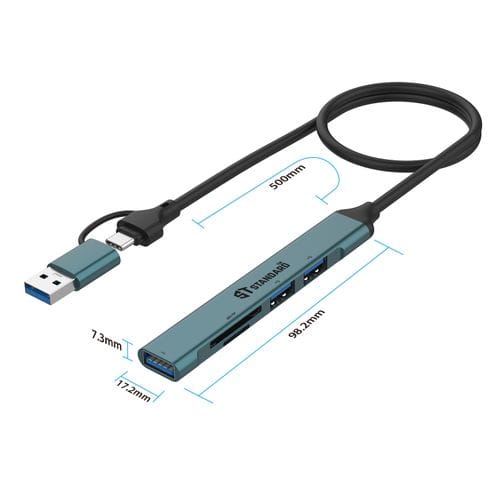 STANDARD Convertor ST-UCA9705  5*2 USB Type-C to HUB USB3 - USB2.0- SD3.0-TF