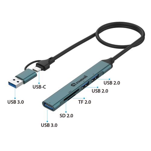 STANDARD Convertor ST-UCA9705 5*2 USB Type-C to HUB USB3 - USB2.0- SD3.0-TF