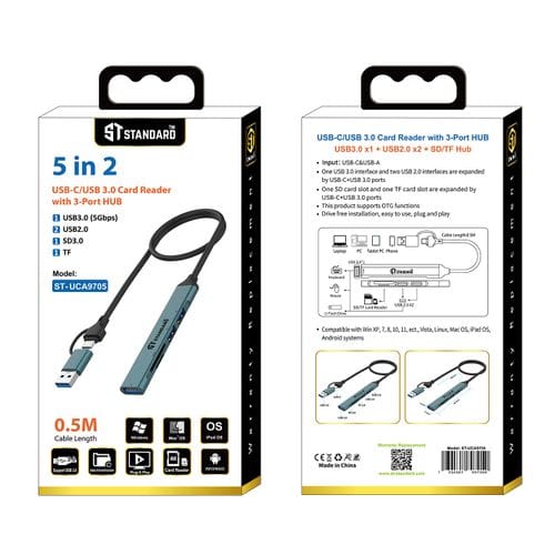 STANDARD Convertor ST-UCA9705 5*2 USB Type-C to HUB USB3 - USB2.0- SD3.0-TF