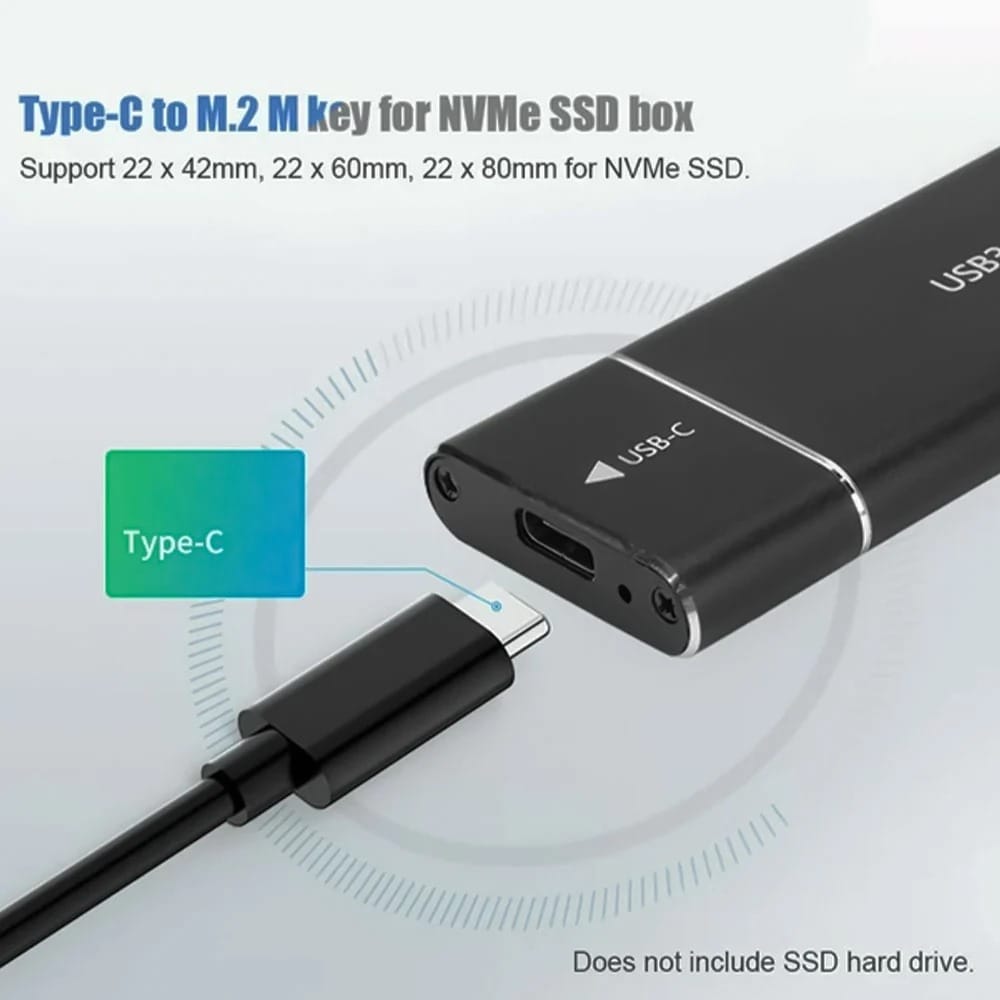 Mobile Rack M.2 NVMe SATA To Type-C
