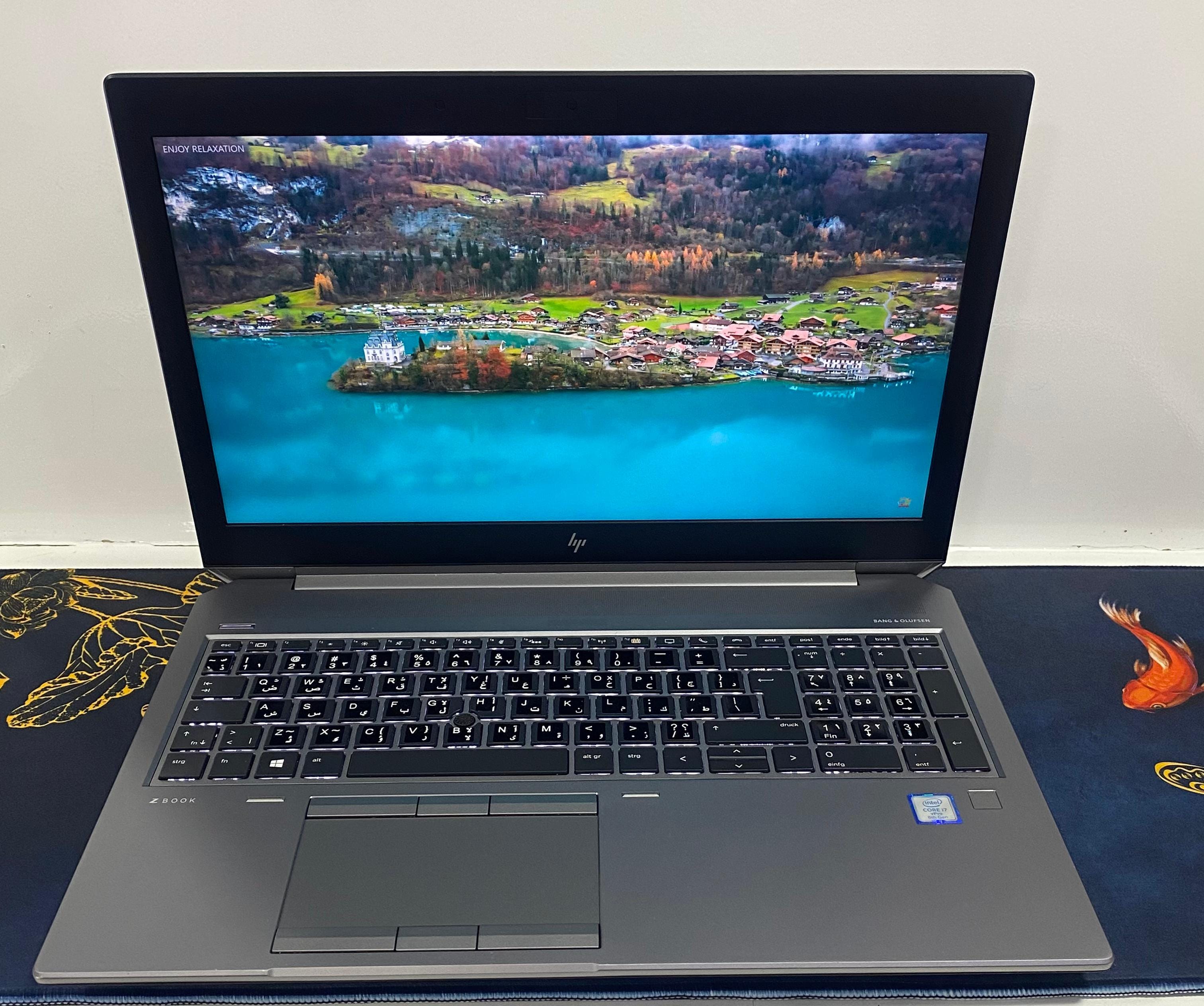 لاب توب HP ZNBOOK 15-G5 WorkStation( انتل كور i7/8850H- رامات DDR4 16 جيجابايت - M.2 NVMe هارد 512 جيجابايت - DDR5 Quadro P1000- شاشه 15.6 بوصه FHD- كاميرا) إستعمال خارج