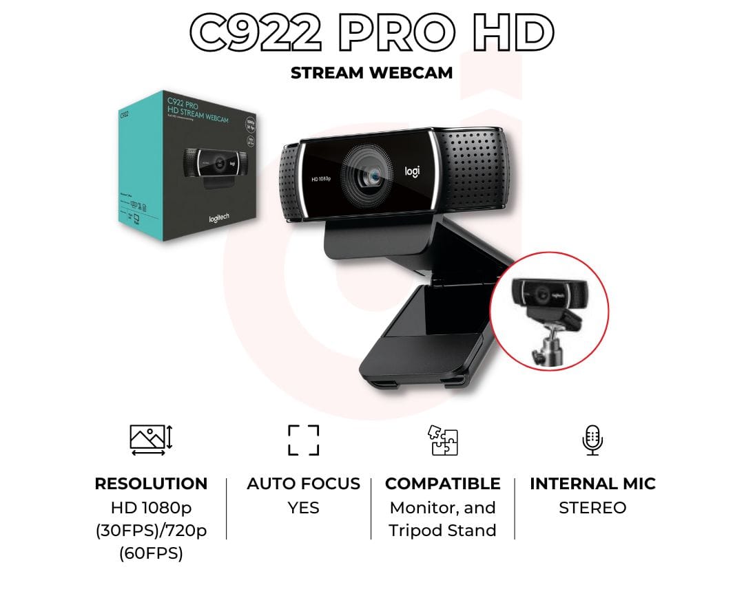 كاميرا ويب لوجيتك C922 Pro FHD