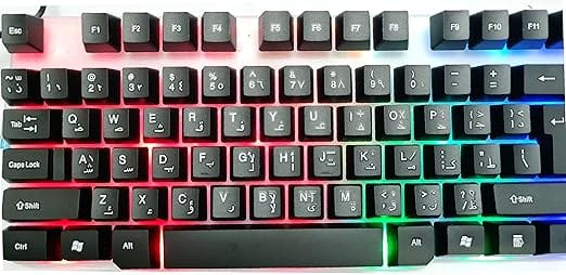 KEYBOARD UTOPIA BA-505 Gaming with Rainbow Color LED Lighting and Metal cover Plastic