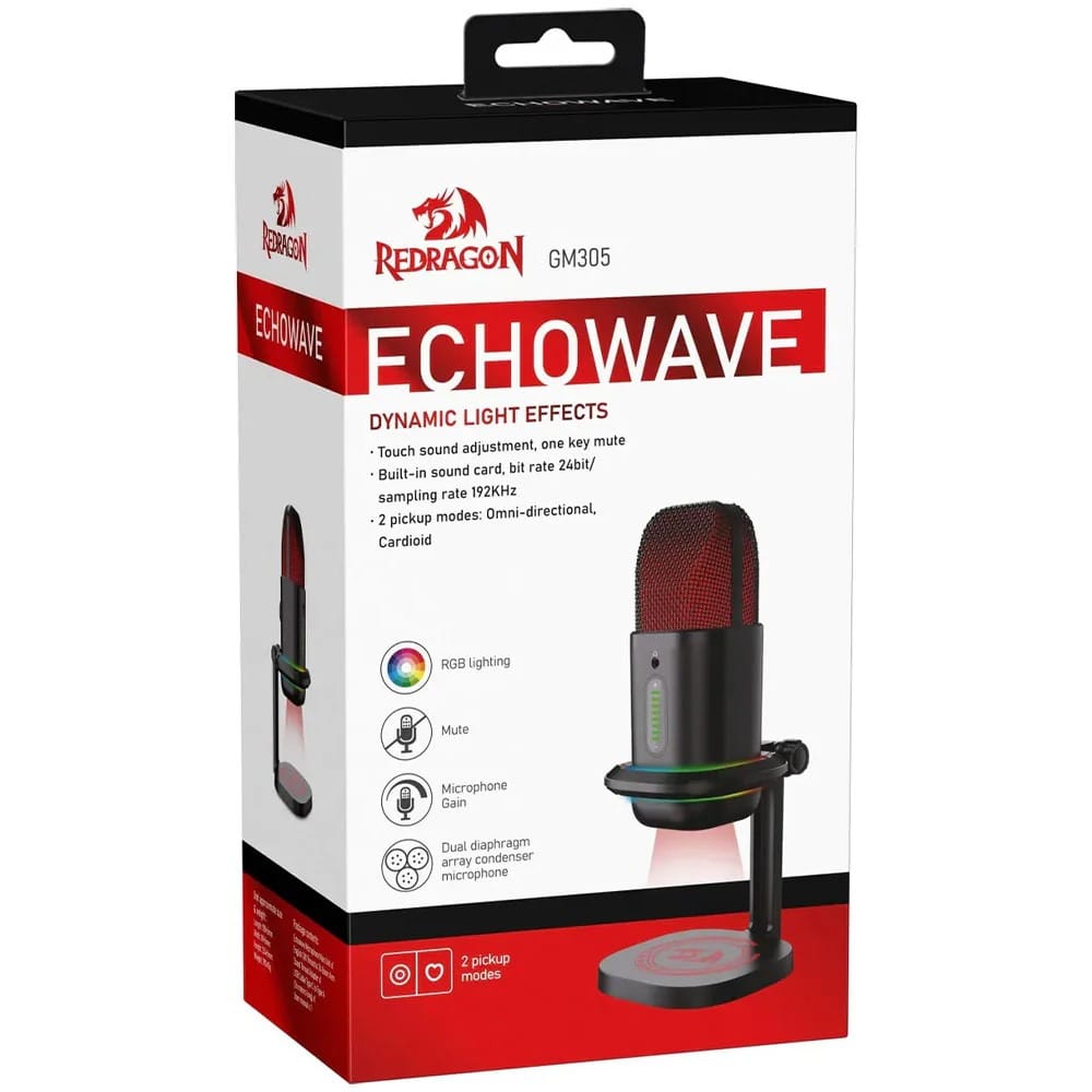 ميكروفون ريدراجون سلكي RGB جيمنج Echowave GM305 REDRAGON 