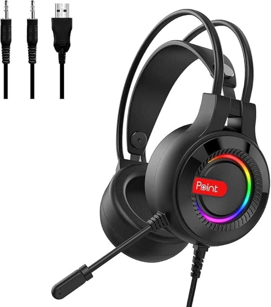    سماعة رأس جيمينج بوينت PT-09  مع ميكروفون (USB+2×3.5 mm)-اسود