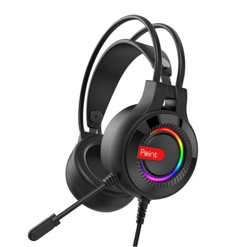 سماعة رأس جيمينج بوينت PT-09 مع ميكروفون (USB+2×3.5 mm)-اسود