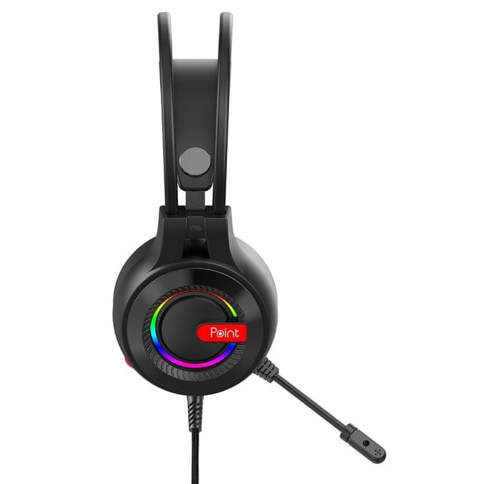 سماعة رأس جيمينج بوينت PT-09 مع ميكروفون (USB+2×3.5 mm)-اسود