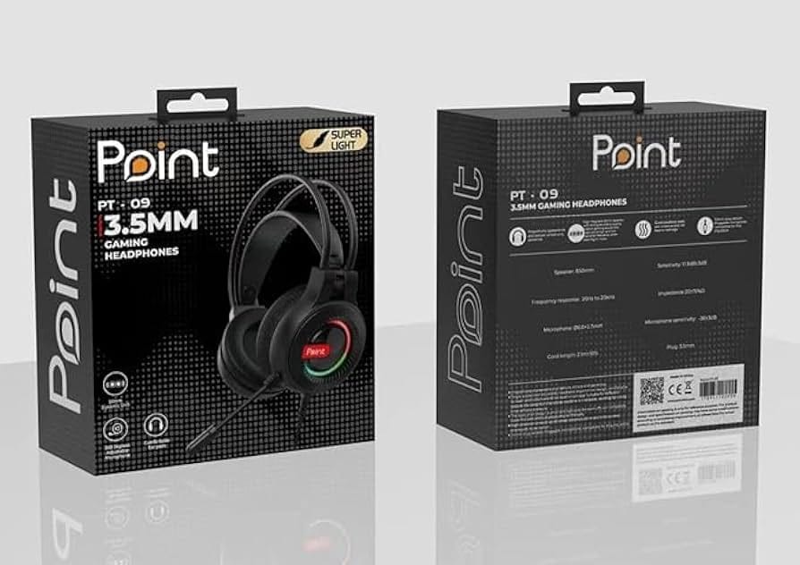 سماعة رأس جيمينج بوينت PT-09 مع ميكروفون (USB+2×3.5 mm)-اسود