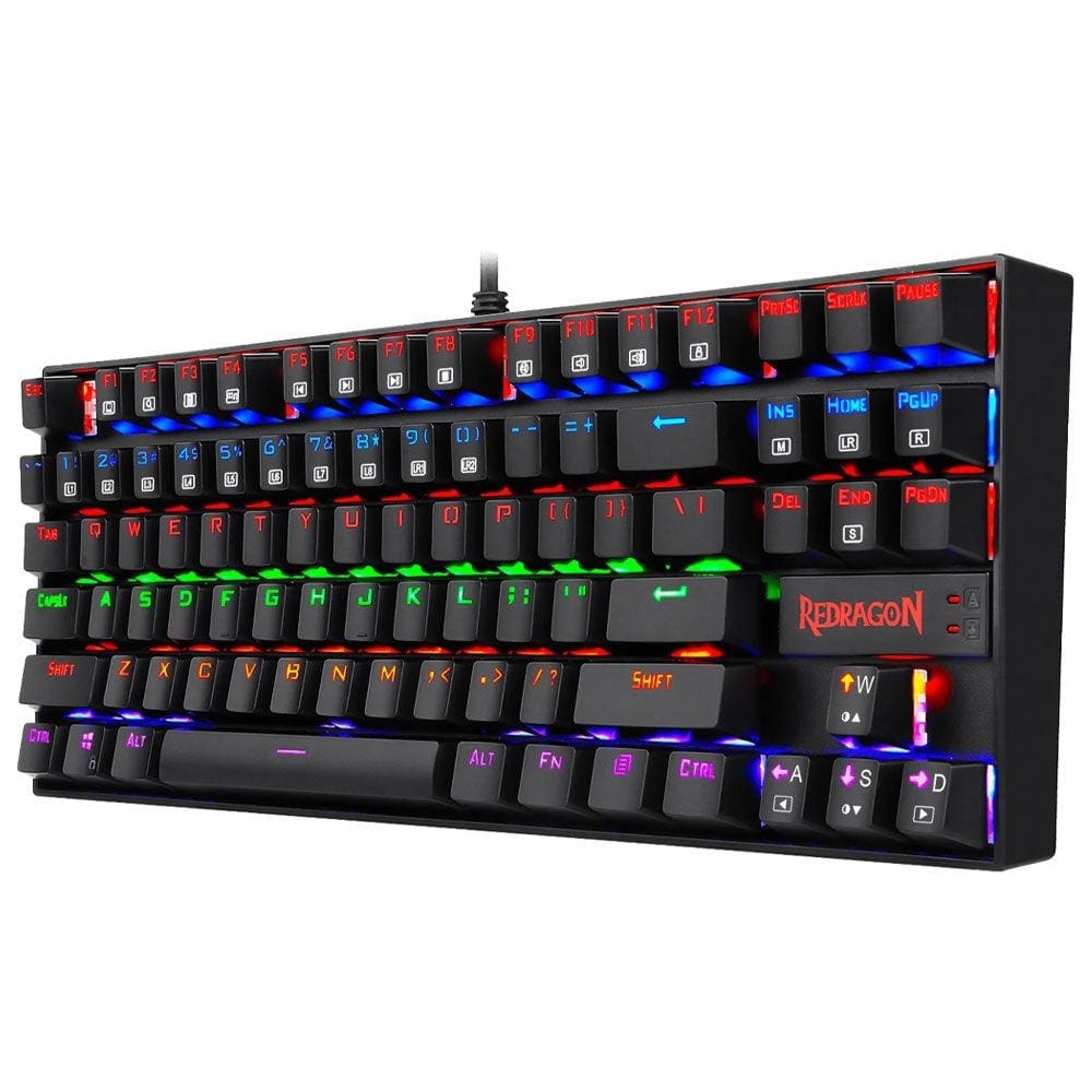 كيبورد  ريدراجون Kumara K552-KB سلكية بإضاءة Rainbow إنجليزي وعربي سويتش أزرق