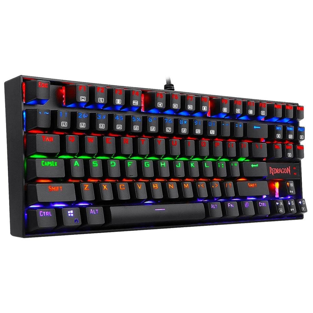 كيبورد ريدراجون Kumara K552-KB سلكية بإضاءة Rainbow إنجليزي وعربي سويتش أزرق