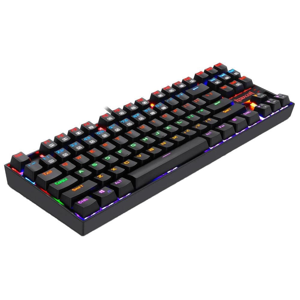 كيبورد ريدراجون Kumara K552-KB سلكية بإضاءة Rainbow إنجليزي وعربي سويتش أزرق