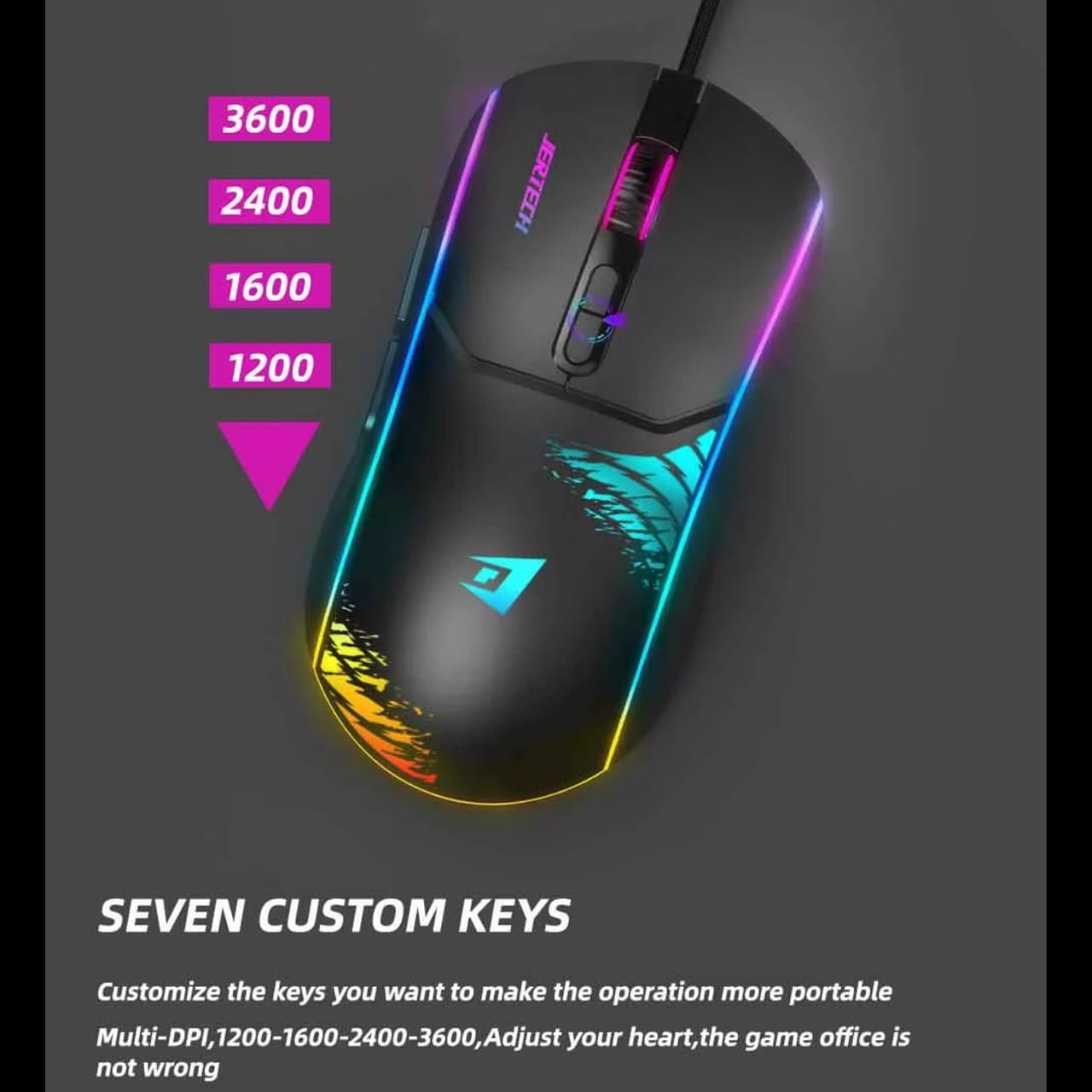 ماوس جيرتيك سلكي جيمنج 3600 نقطة في البوصةXP14