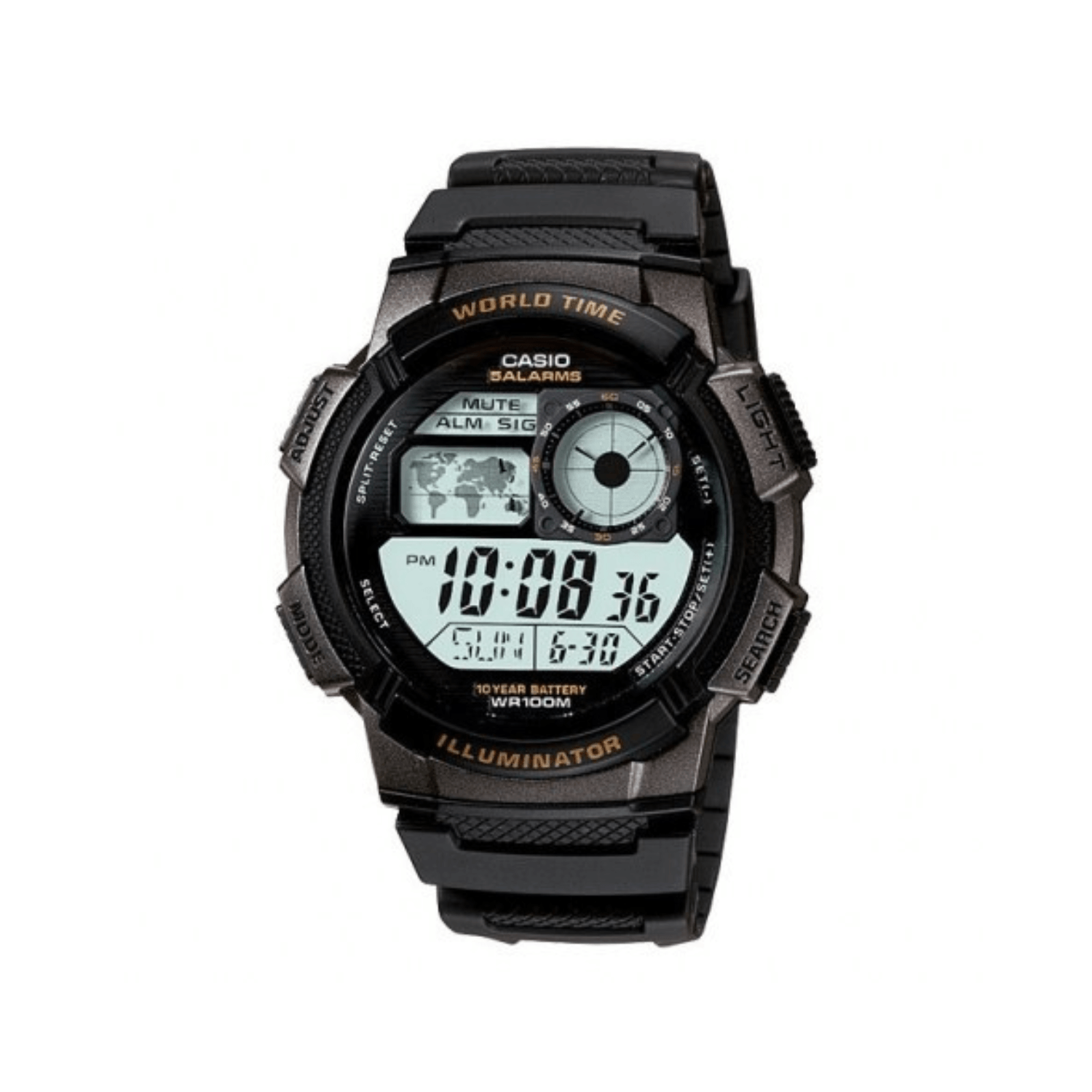 Casio G-Shock Black Rubber Casual Watch For Men - AE-1400WH-1AVDF, Resin