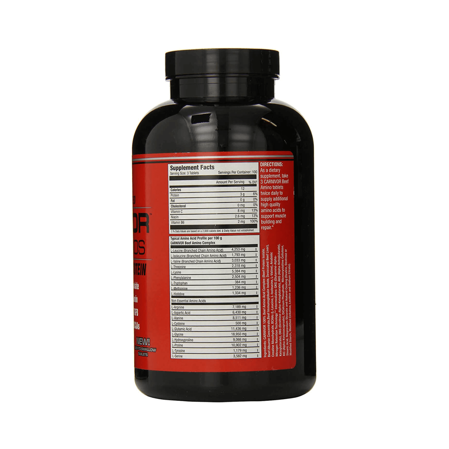 MuscleMeds Carnivor Beef Aminos - 100 سيرف - 300 قرص من مسل ميدز.