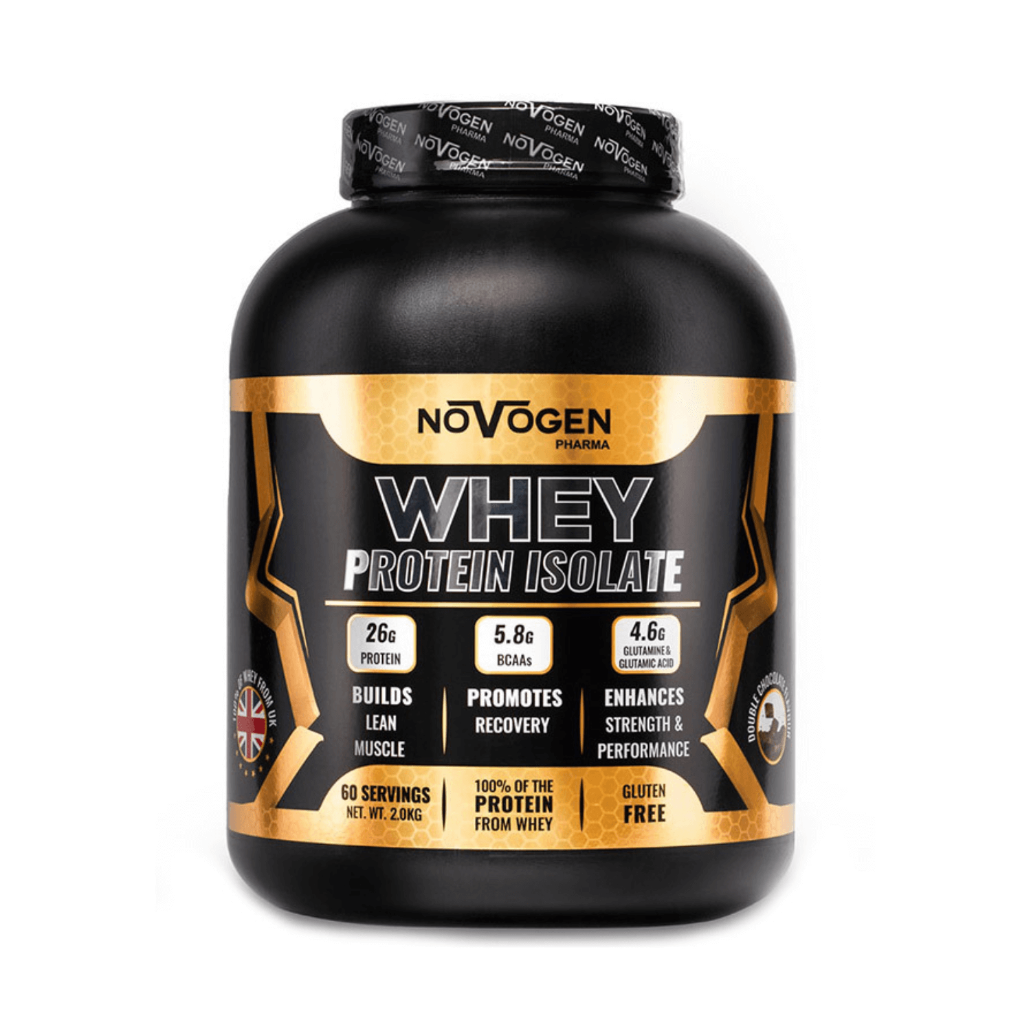 Novogen Pharma Whey Isolate-60Serv.-2Kg-Double Chocolate