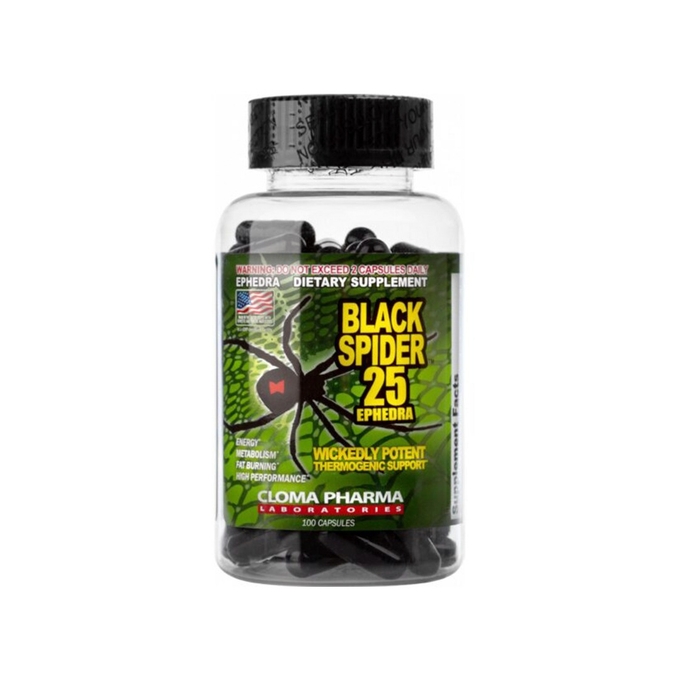 black spider 25 ephedra 100 tablets