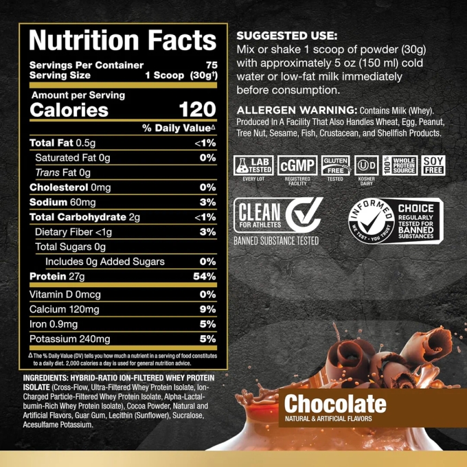 ISOFLEX: 100% PURE WHEY PROTEIN ISOLATE POWDER 5LB