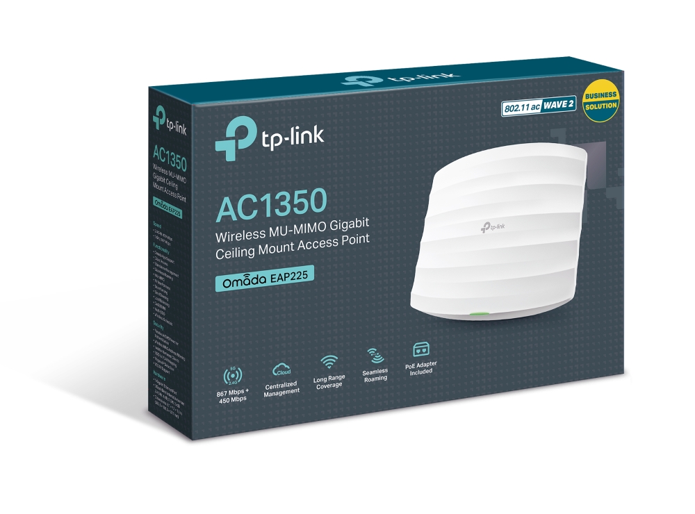 TP-LINK EAP225 AC1350 Wireless MU-MIMO Gigabit Ceiling Mount Access Point