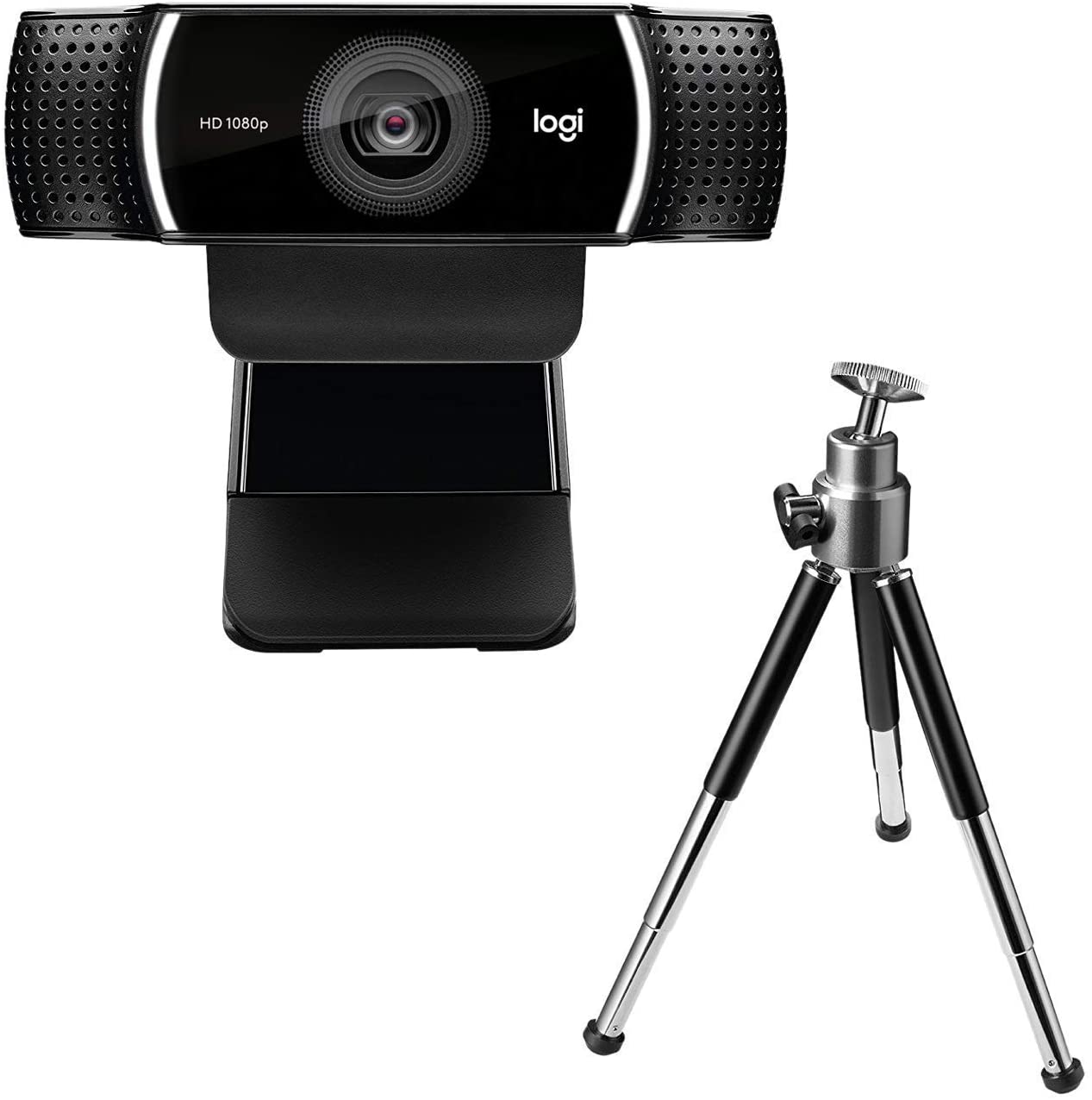 Logitech C922 Pro Stream Webcam, HD 1080p/30fps or HD 720p/60fps Hyperfast Streaming, Stereo Audio, HD light correction, Autofocus, For YouTube, Twitch, XSplit, PC/Mac/Laptop/Macbook/Tablet - Black