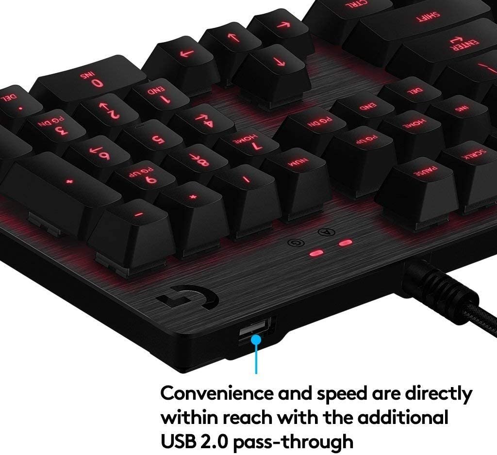 Logitech® G413 Mechanical Gaming Keyboard - CARBON - US INT'L - USB - INTNL - RED LED