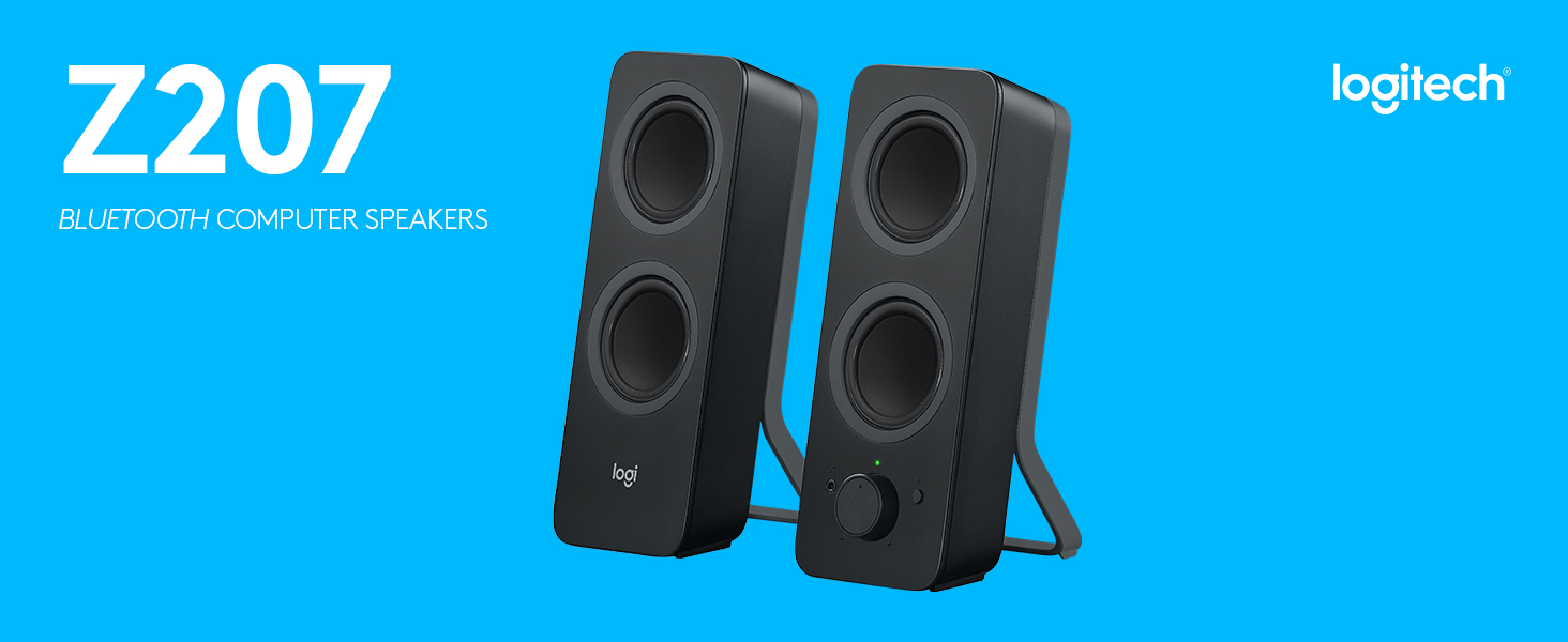 Logitech® Z207 Computer Speakers 2.0 Stereo with Bluetooth- BLACK