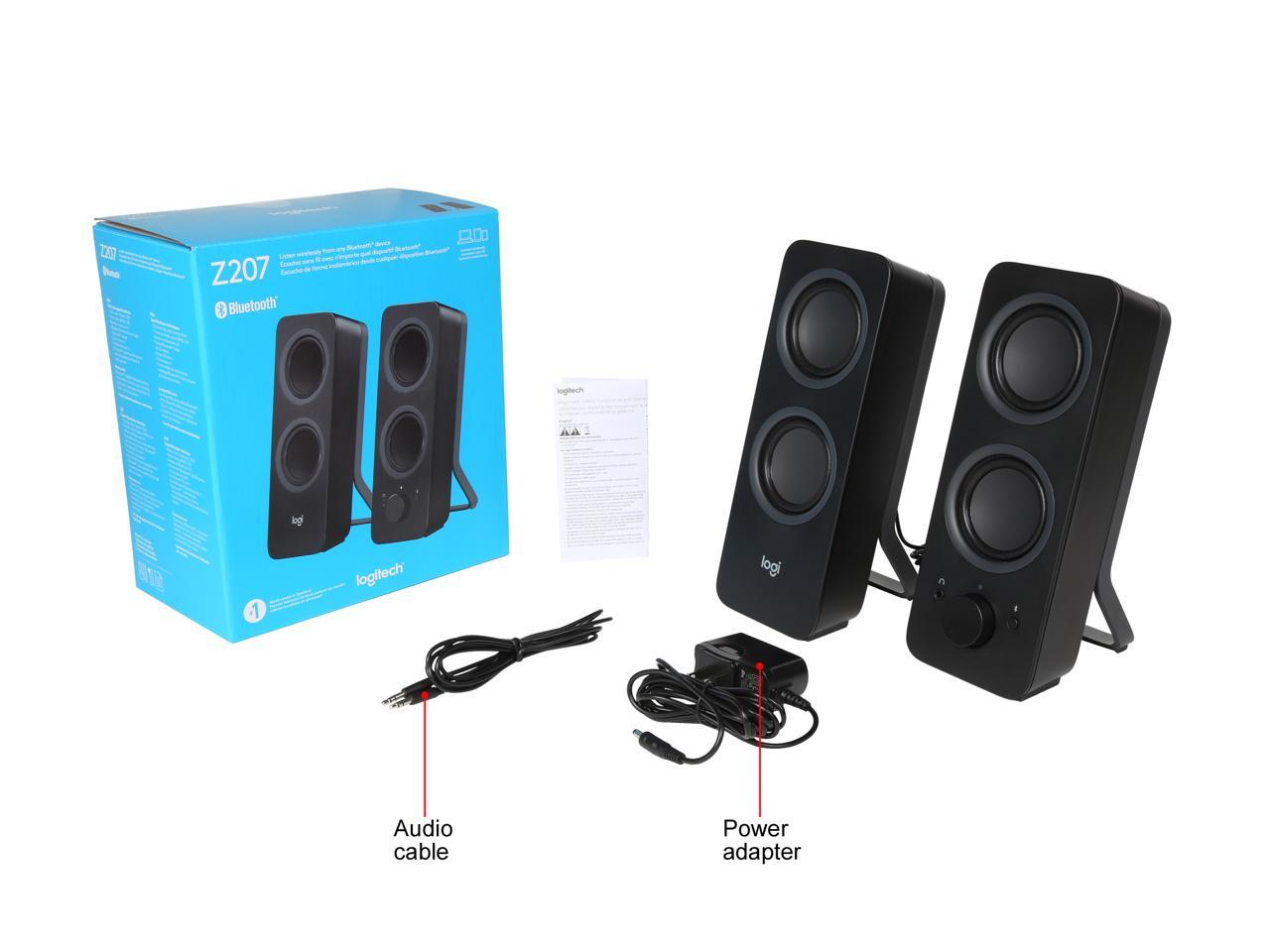 Logitech® Z207 Computer Speakers 2.0 Stereo with Bluetooth- BLACK