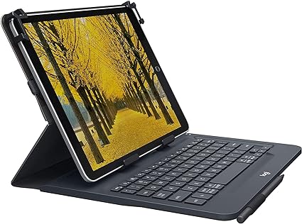 Logitech Universal Folio Case for iPad or Tablet with Bluetooth Wireless Keyboard, Italian QWERTY Layout, Black