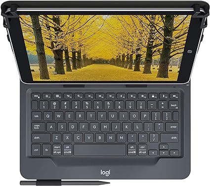 Logitech Universal Folio Case for iPad or Tablet with Bluetooth Wireless Keyboard, Italian QWERTY Layout, Black