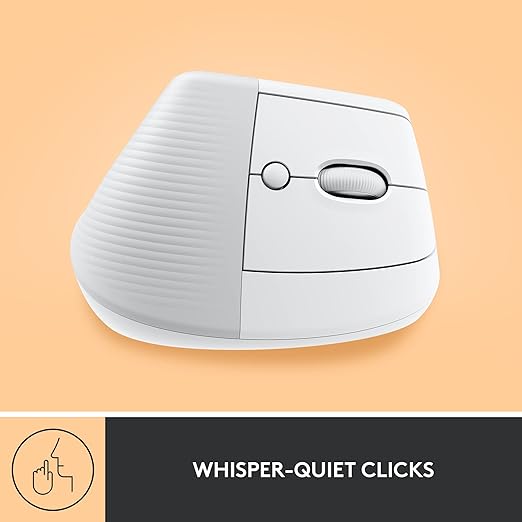 Logitech Lift Vertical Ergonomic Mouse, Wireless, Bluetooth or Logi Bolt USB receiver, Quiet clicks, 4 buttons, compatible with Windows/macOS/iPadOS, Laptop, PC - Off WhiteLogitech Lift Vertical Ergonomic Mouse, Wireless, Bluetooth or Logi Bolt USB receiver, Quiet clicks, 4 buttons, compatible with Windows/macOS/iPadOS, Laptop, PC - Off White