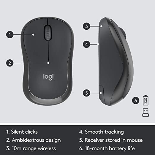 Logitech MK295 Silent Wireless Combo Keyboard and Mouse