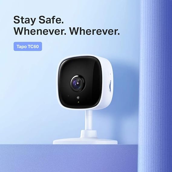 Tp-link tapo mini smart security camera, indoor cctv, works with alexa&google home, no hub required, 1080p, 2-way audio, night vision, sd storage, device sharing (tc60)