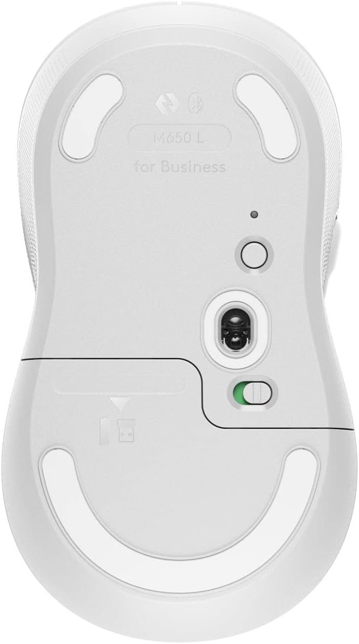 Logitech Signature M650 L for Business Large Hands Wireless Mouse, Logi Bolt, Bluetooth, SmartWheel - White